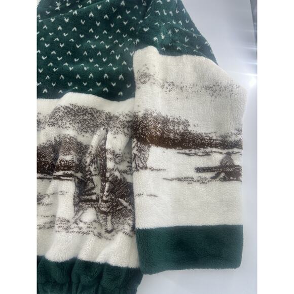 Vintage 1990s St Johns Bay Fleece Zip Up Medium Zip Cozycore Gorpcore Hooded Y2K - Picture 4 of 16